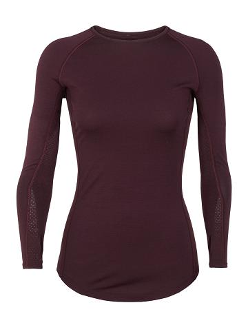 Base Layers Icebreaker BodyfitZone™ Merino 200 Zone Thermal Long Sleeve Crewe Top Femme Rose | FR 1858OKIR